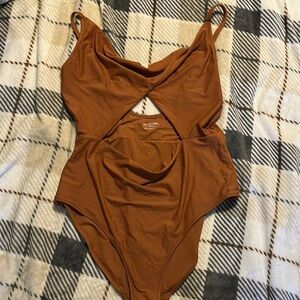 Aerie Brown One Piece Swimsuit